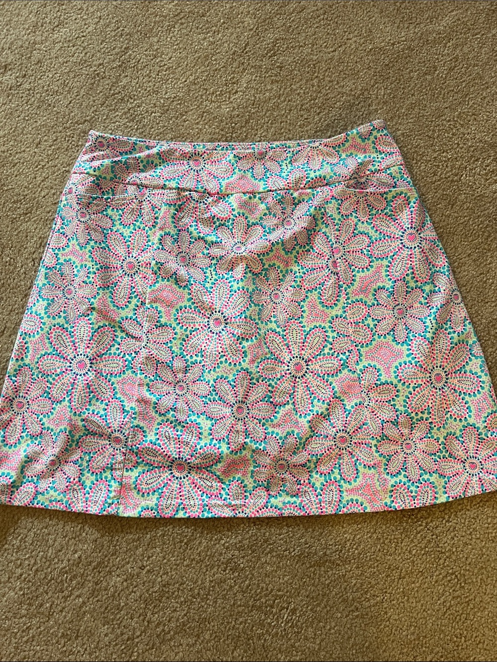 Floral Mini Skirt in Pink & Blue